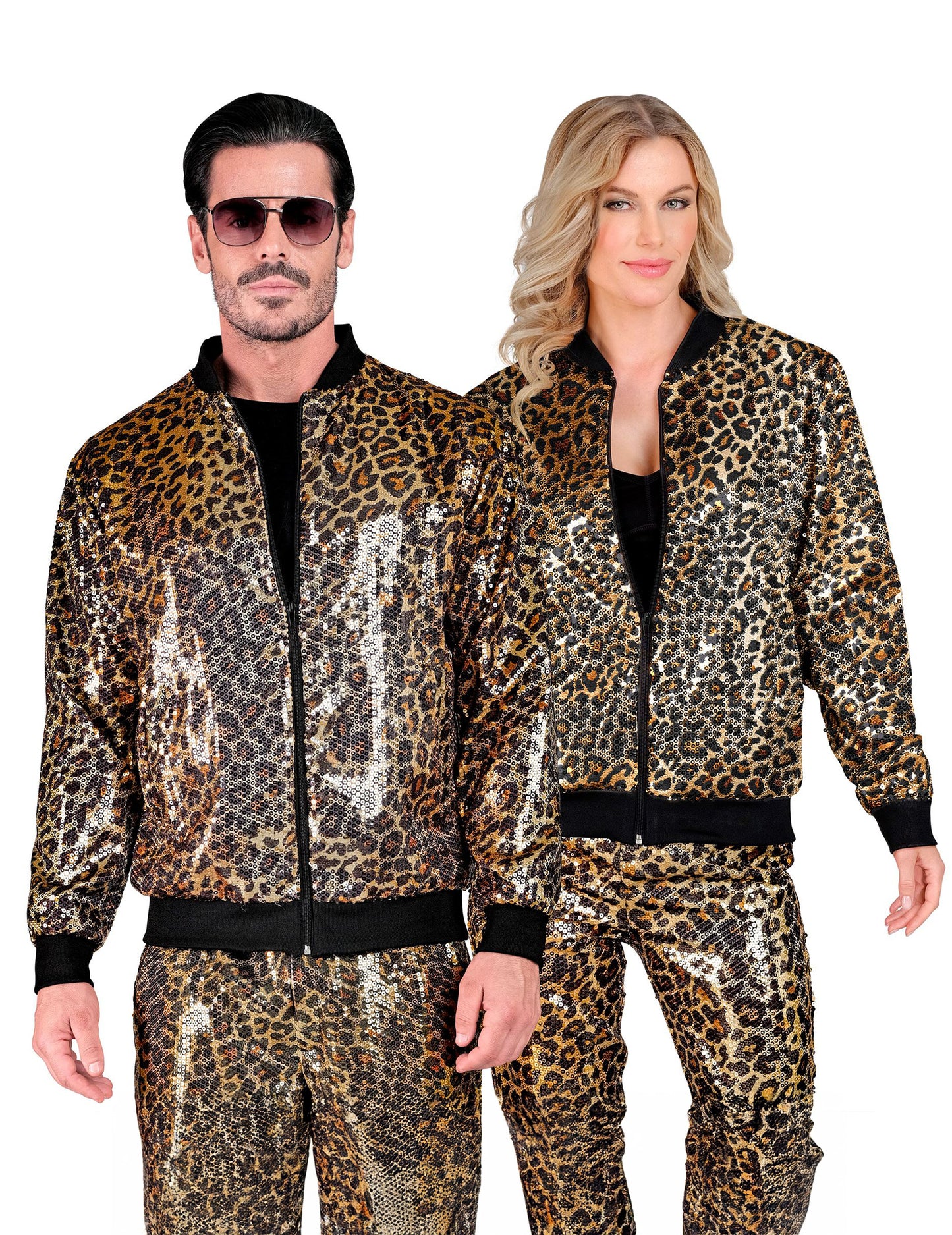 Veste à sequins léopard adulte