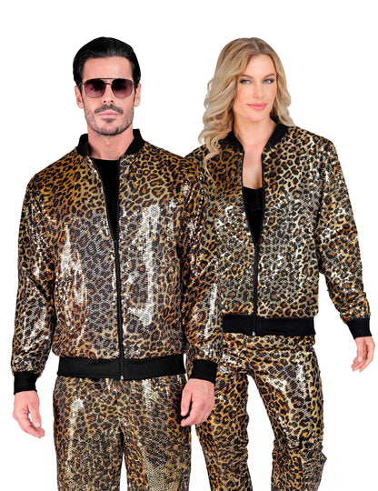 Veste à sequins léopard adulte