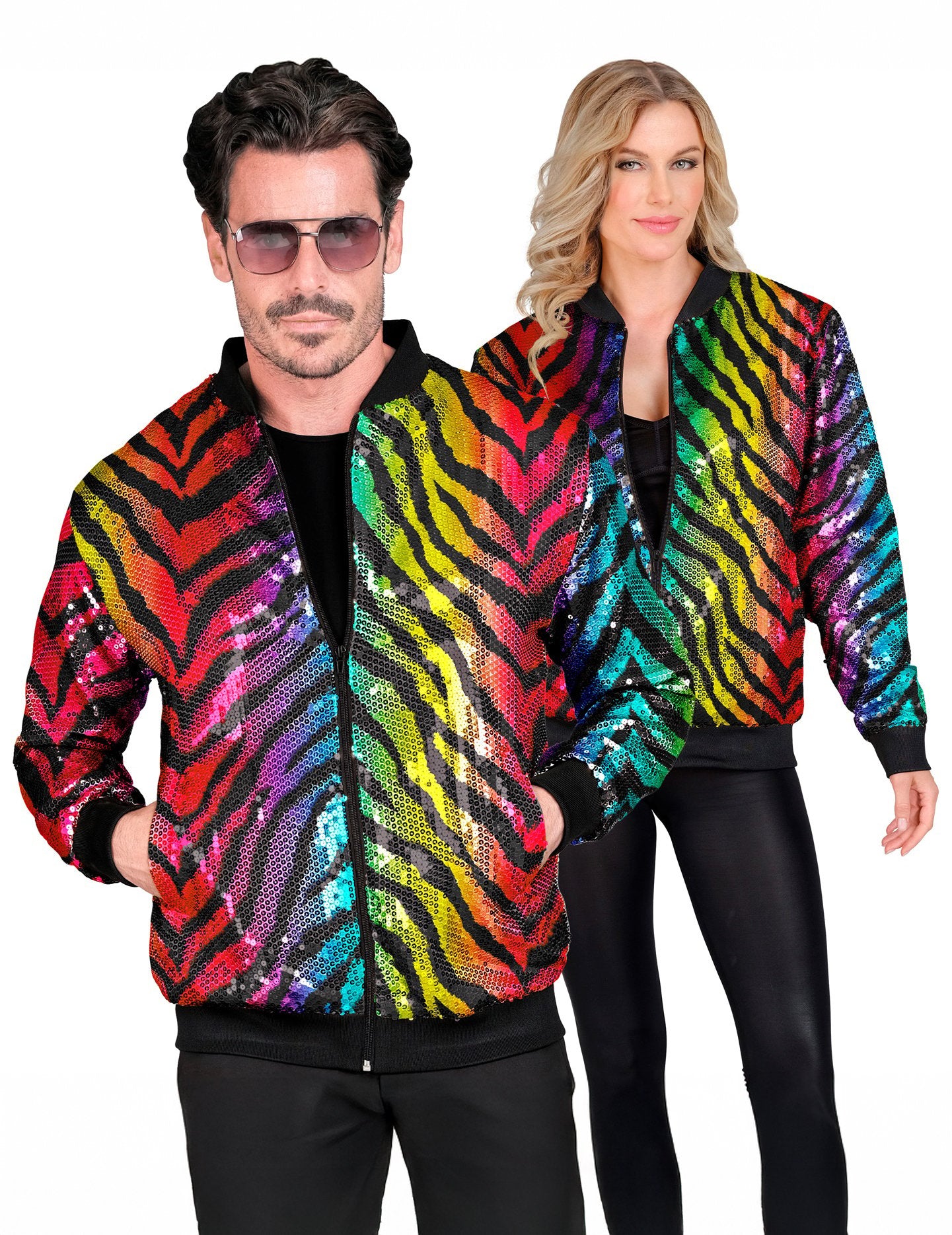 Veste à sequins tigrée multicolore adulte