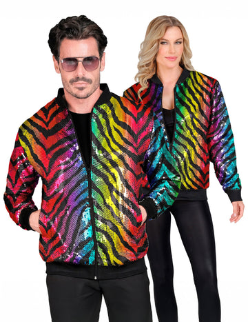 Veste à sequins tigrée multicolore adulte