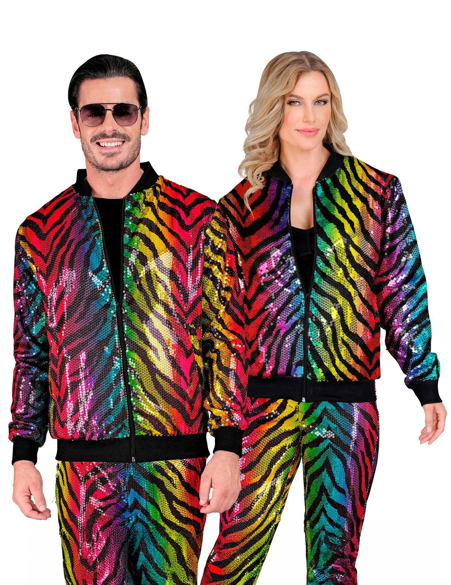 Veste à sequins tigrée multicolore adulte
