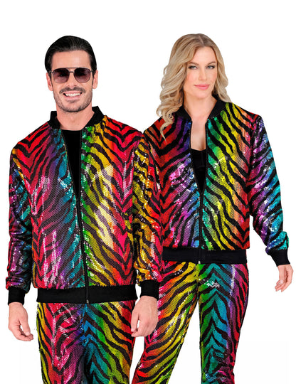 Veste à sequins tigrée multicolore adulte