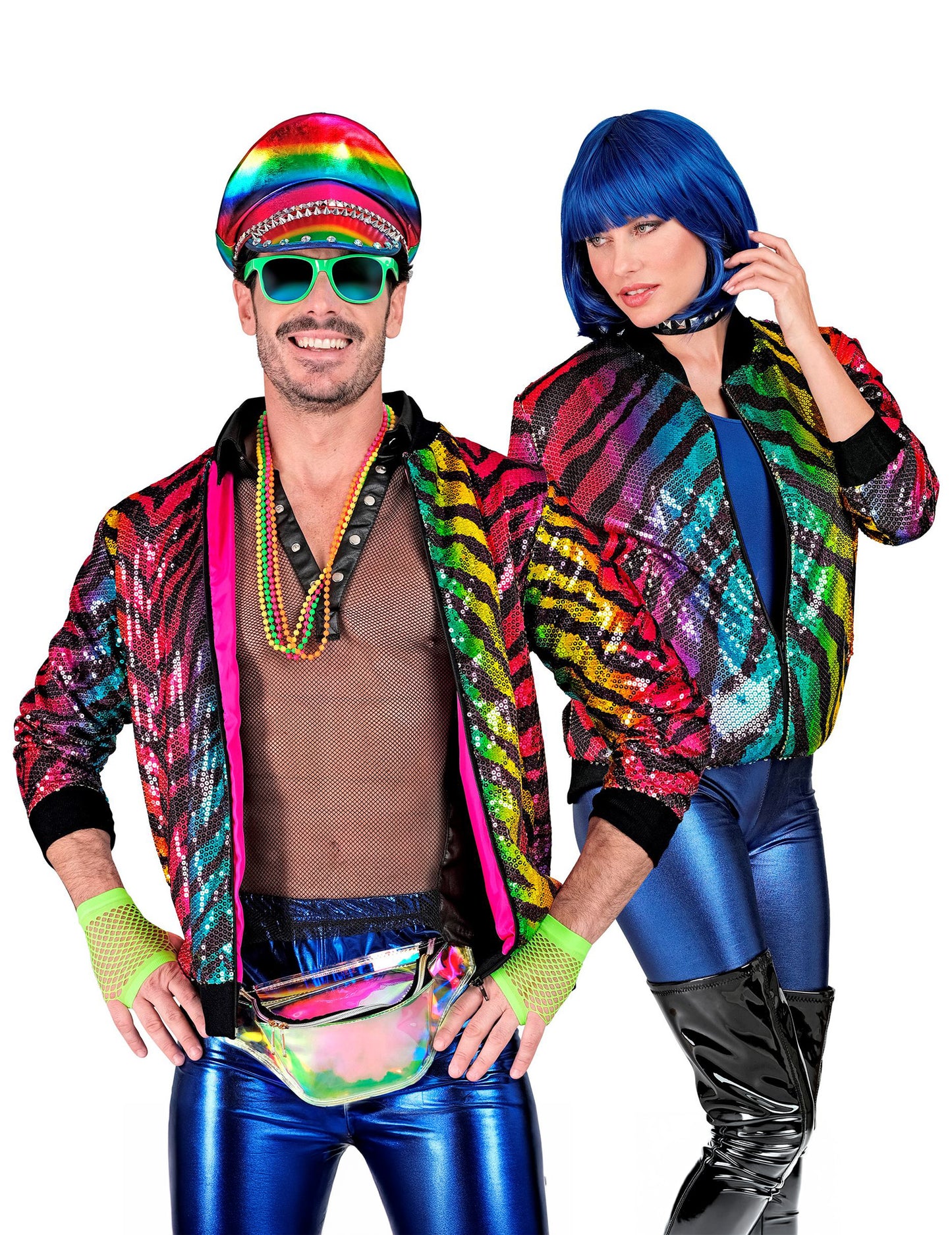 Veste à sequins tigrée multicolore adulte