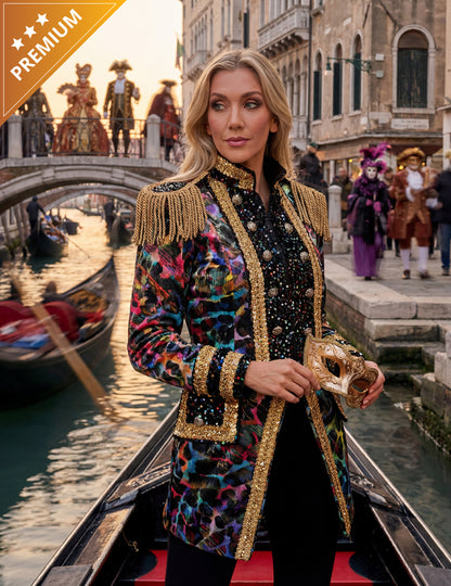 Visokokakovostna ženska karnevalska jakna v neonskih barvah