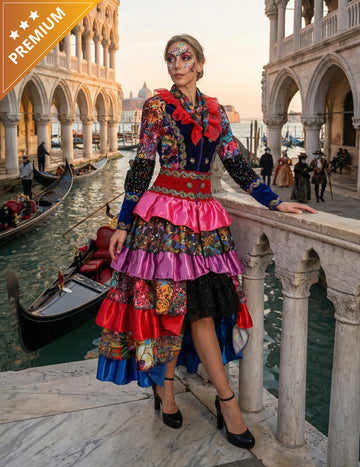 Visokokakovostna večbarvna ženska karnevalska jakna v slogu Fiesta Carnival