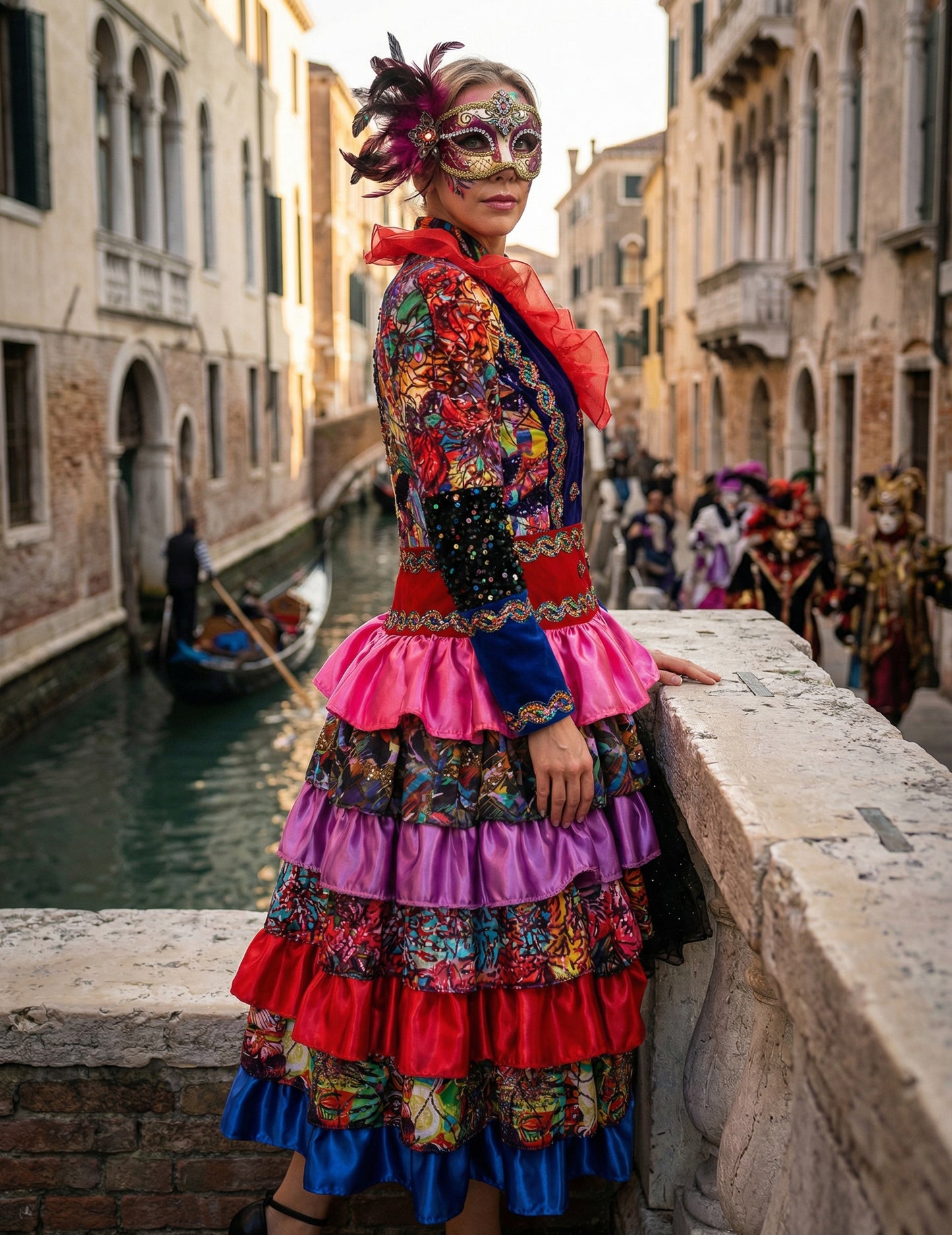 Visokokakovostna večbarvna ženska karnevalska jakna v slogu Fiesta Carnival