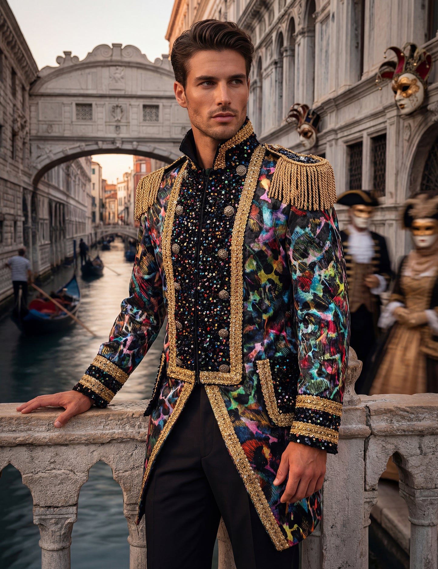 Vrhunska moška karnevalska jakna v neonskih barvah