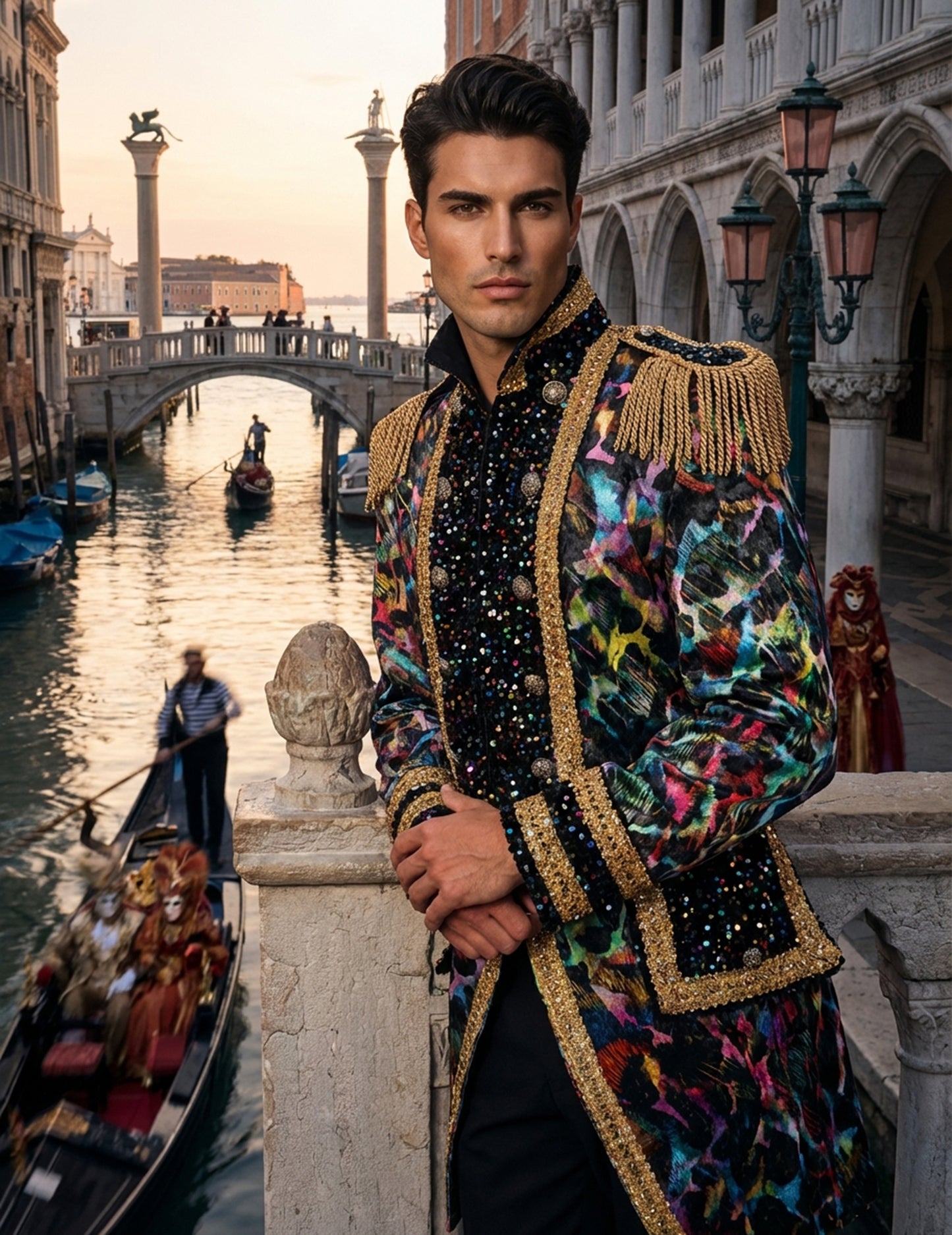 Vrhunska moška karnevalska jakna v neonskih barvah