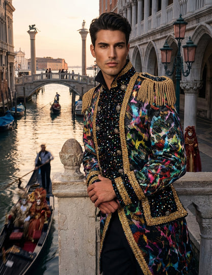 Vrhunska moška karnevalska jakna v neonskih barvah