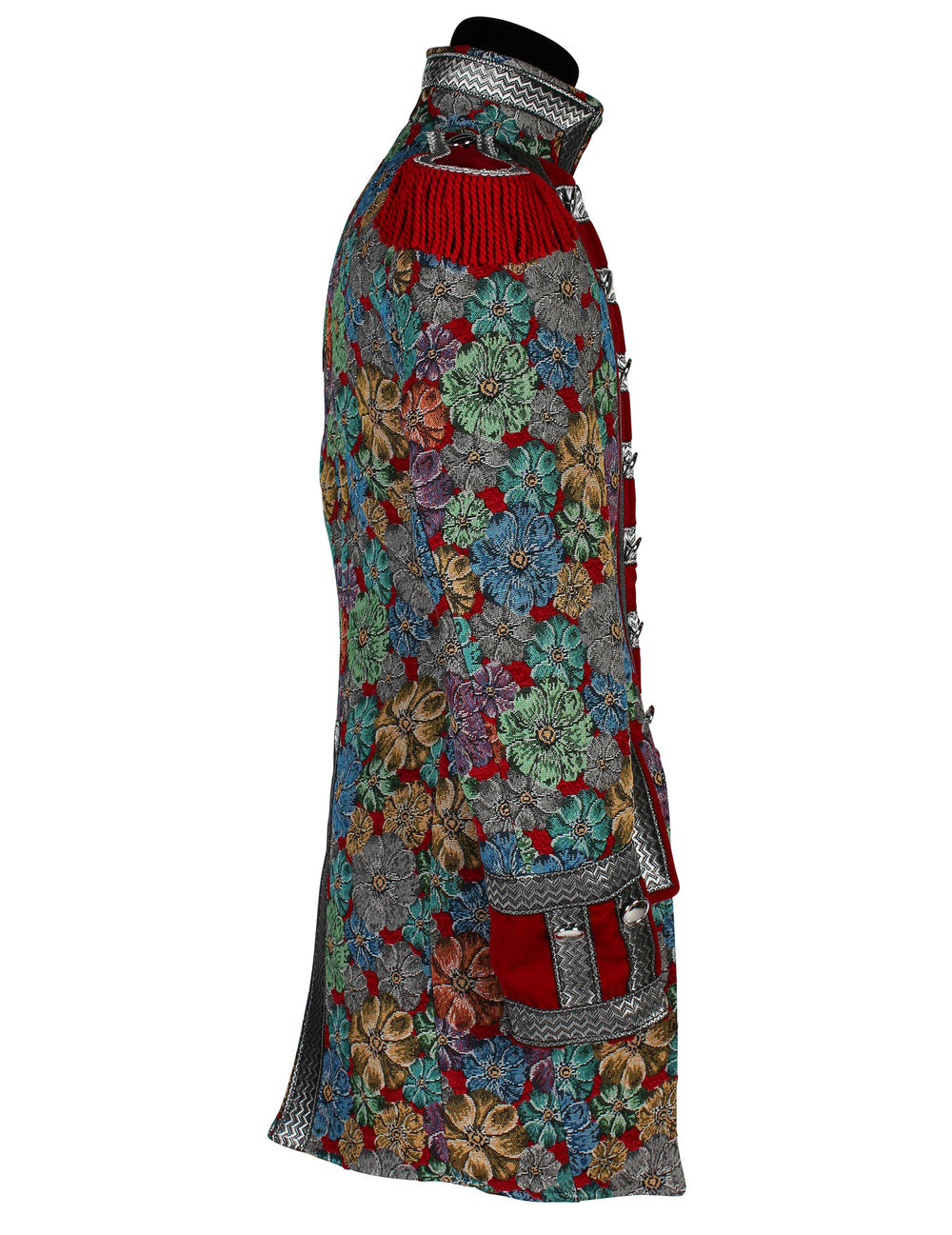 Vue de face de la veste de carnaval homme motif floral haut de gamme