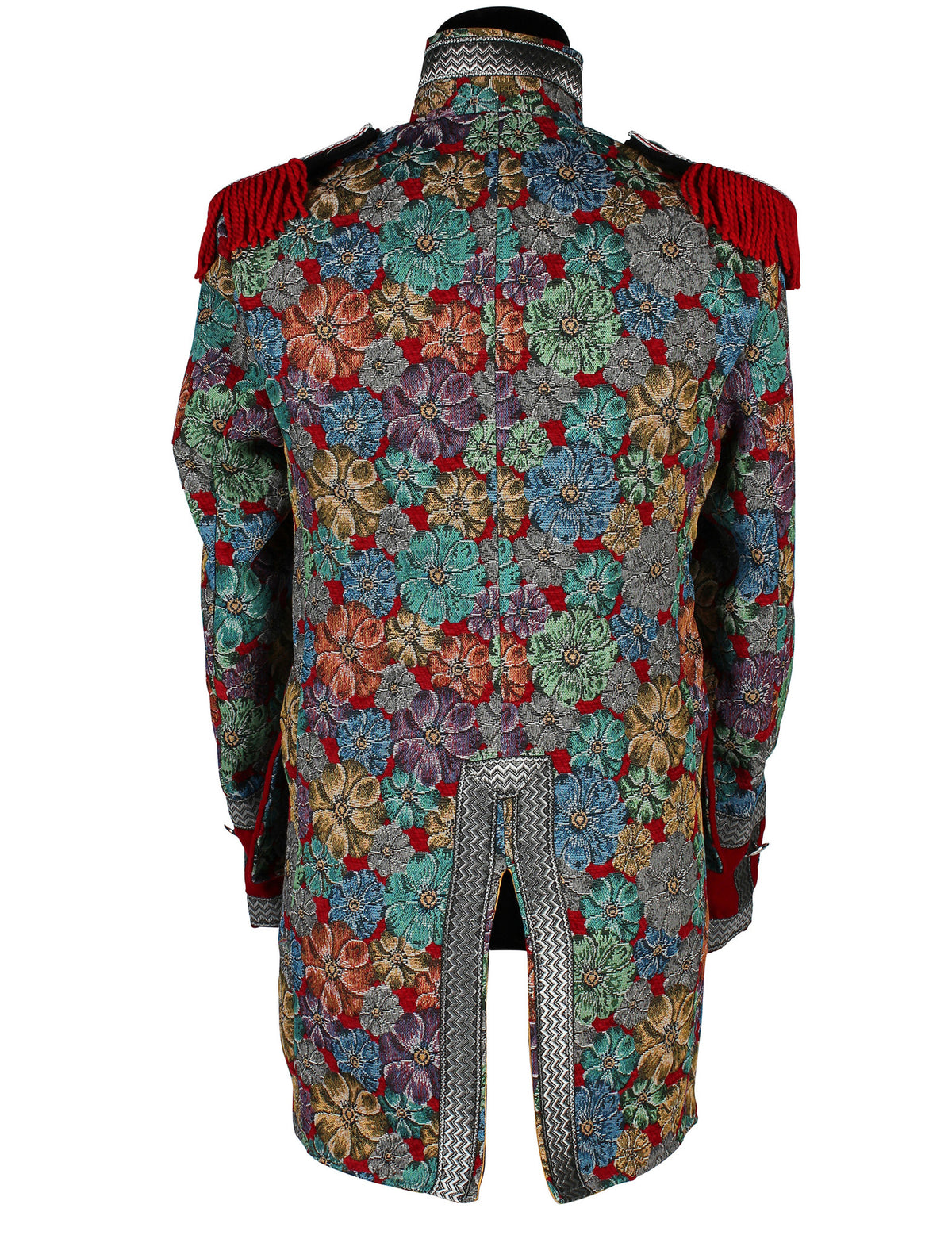 Vue de profil de la veste de carnaval homme motif floral haut de gamme