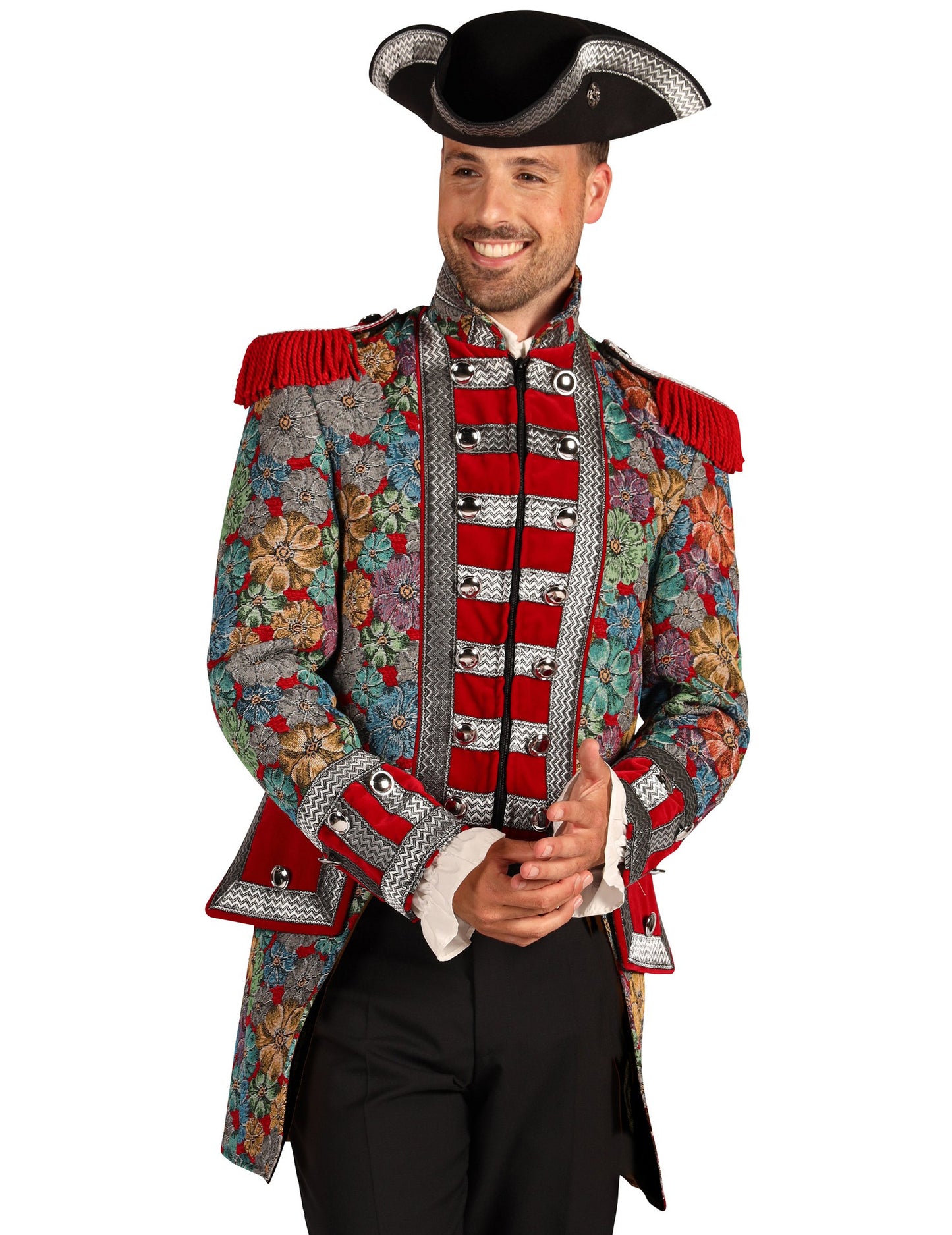 Moška vrhunska karnevalska jakna s cvetličnim vzorcem