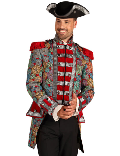 Moška vrhunska karnevalska jakna s cvetličnim vzorcem