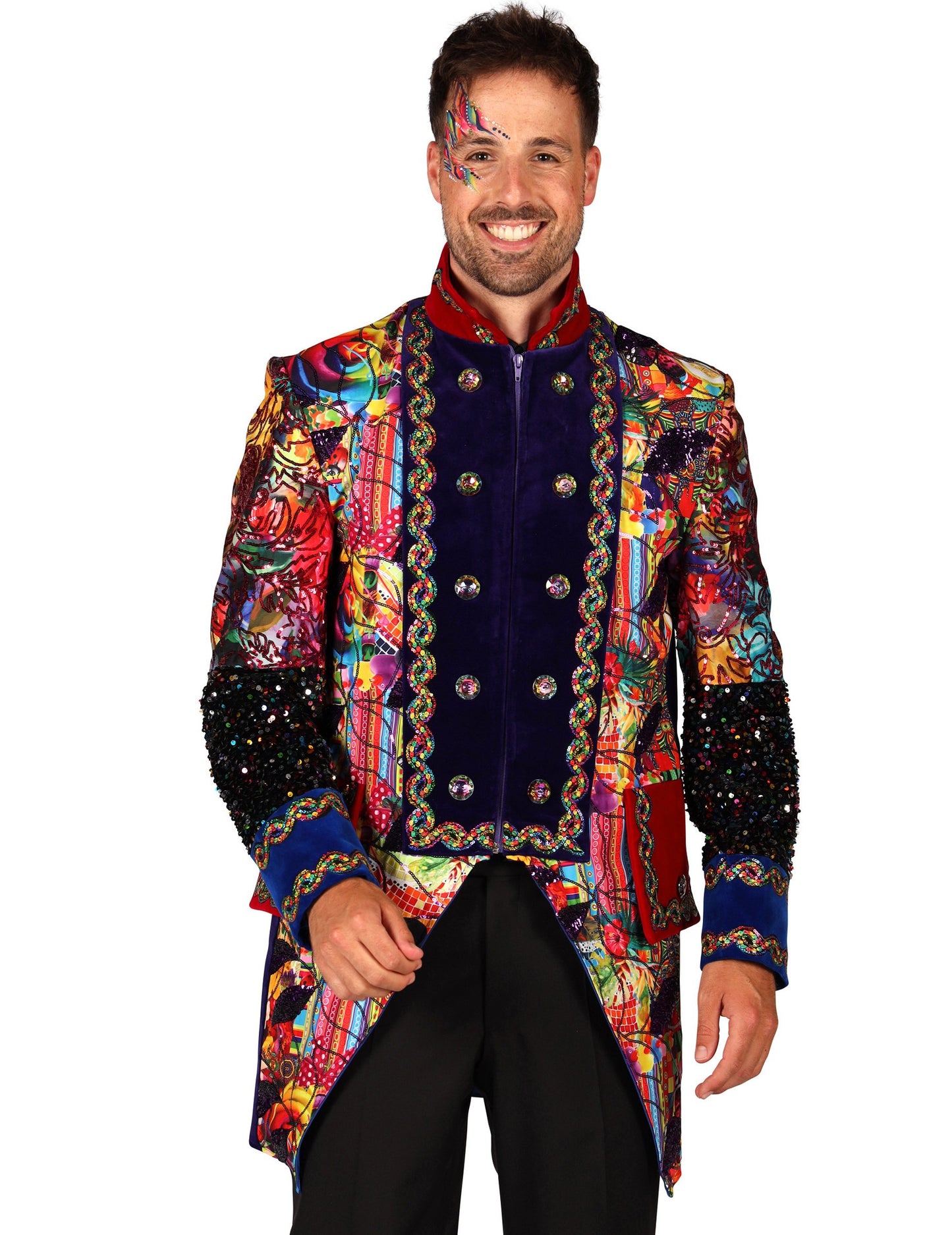Visokokakovostna večbarvna moška karnevalska jakna v slogu Fiesta Carnival