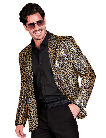 Veste de costume à sequins léopard adulte