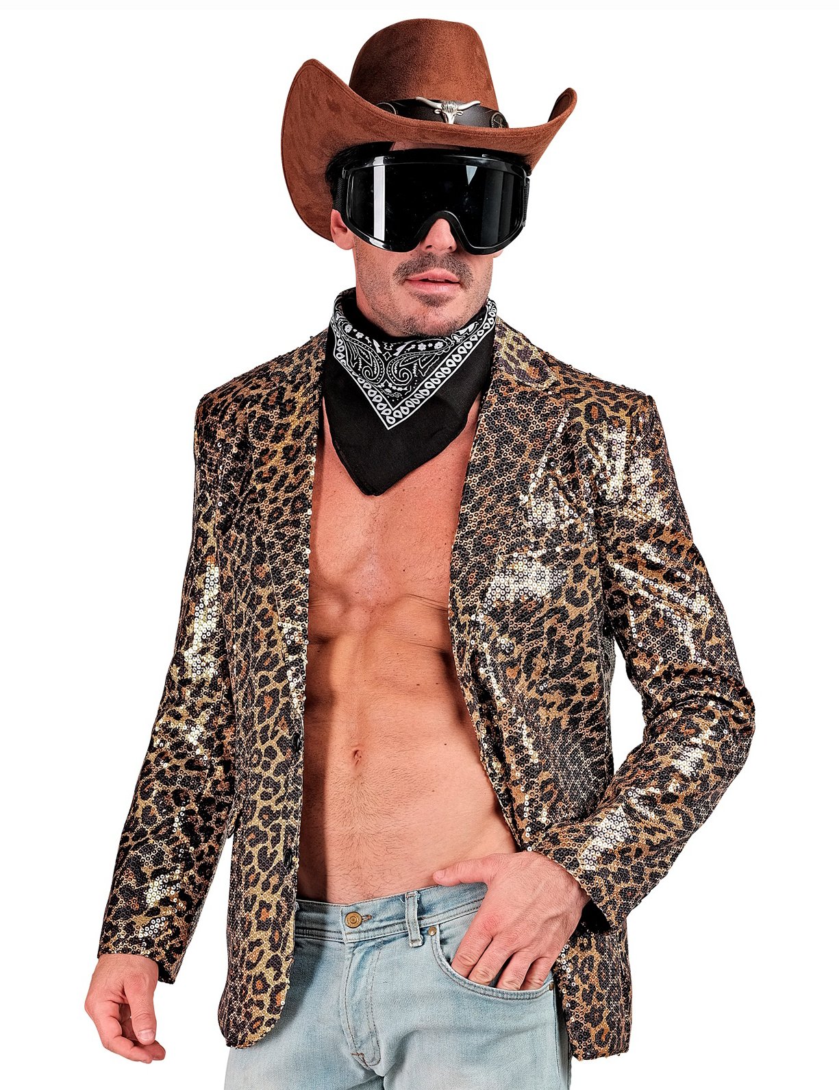 Veste de costume à sequins léopard adulte