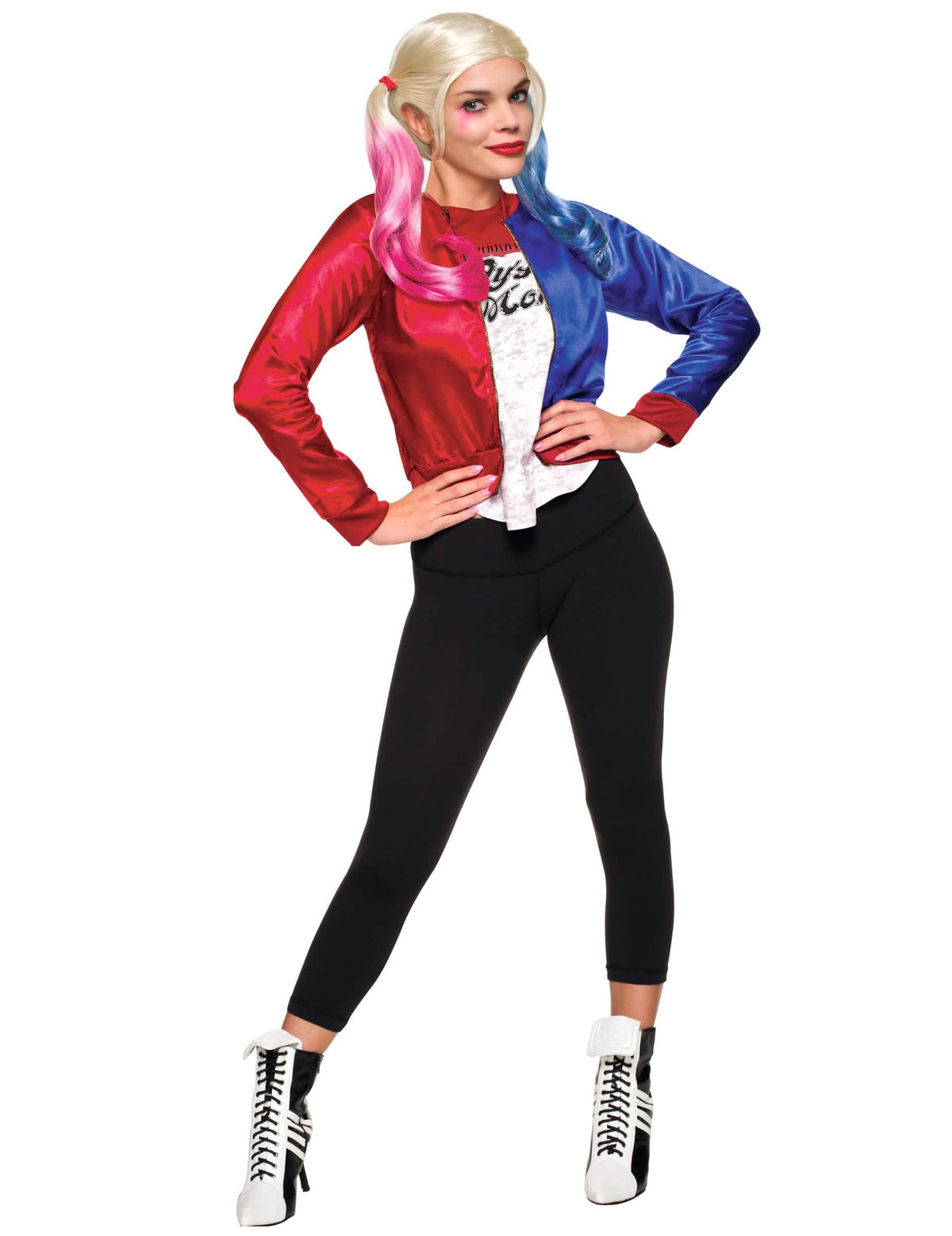 Jakna in integrirana majica Harley Quinn Suicide squad™ za ženska, rdeča in modra