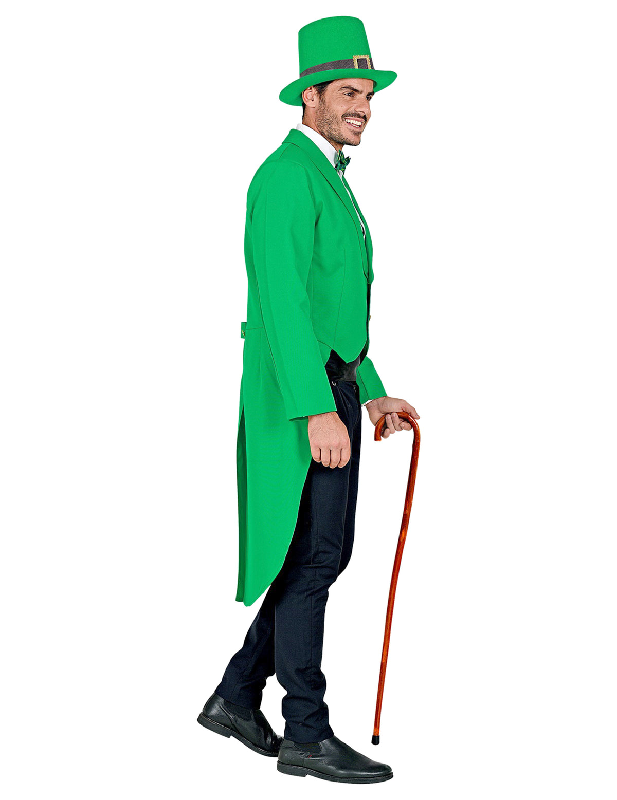 Vue de profil de la veste queue de pie St Patrick pour homme