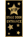 Décoration de porte VIP noir et doré avec inscriptions Stage Door Entrance et étoiles