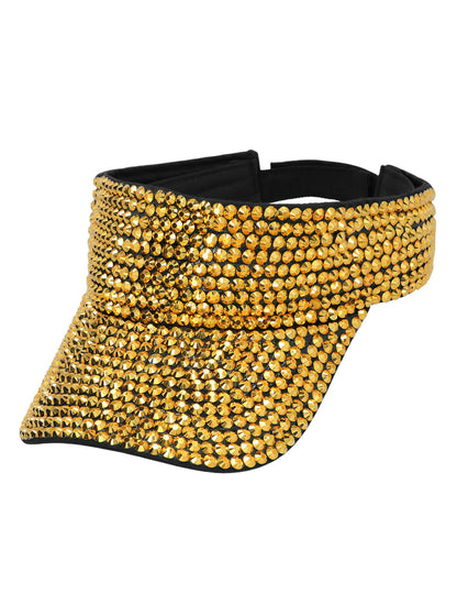 Vizir z zlatimi okrasnimi kamni za odrasle