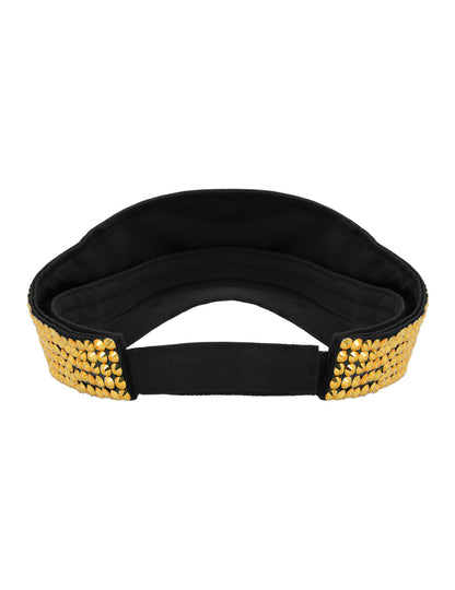 Vizir z zlatimi okrasnimi kamni za odrasle