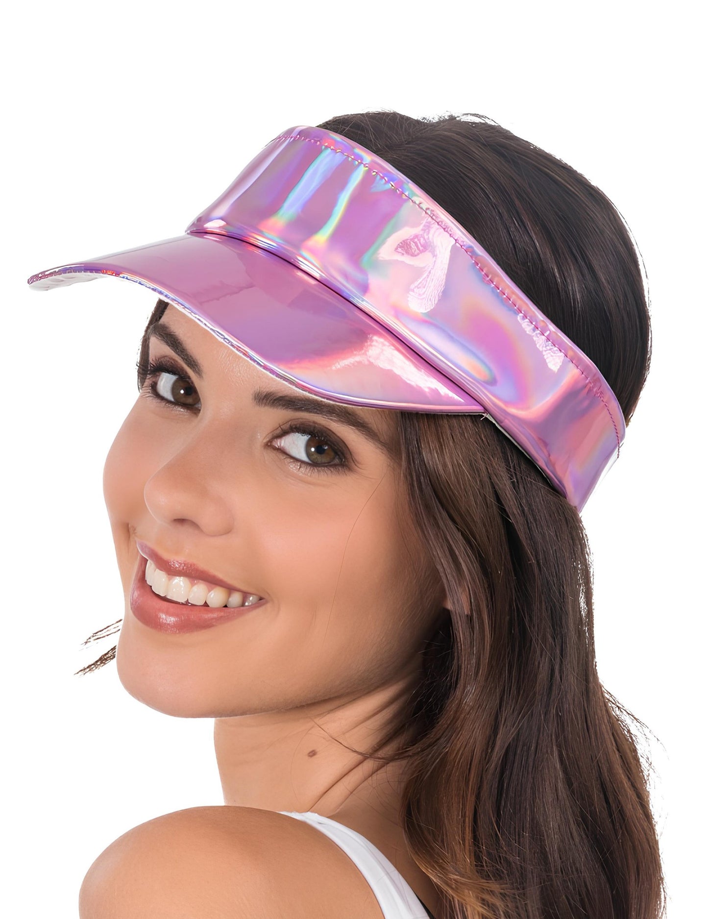 Rožnati iridescentni vizir za odrasle 