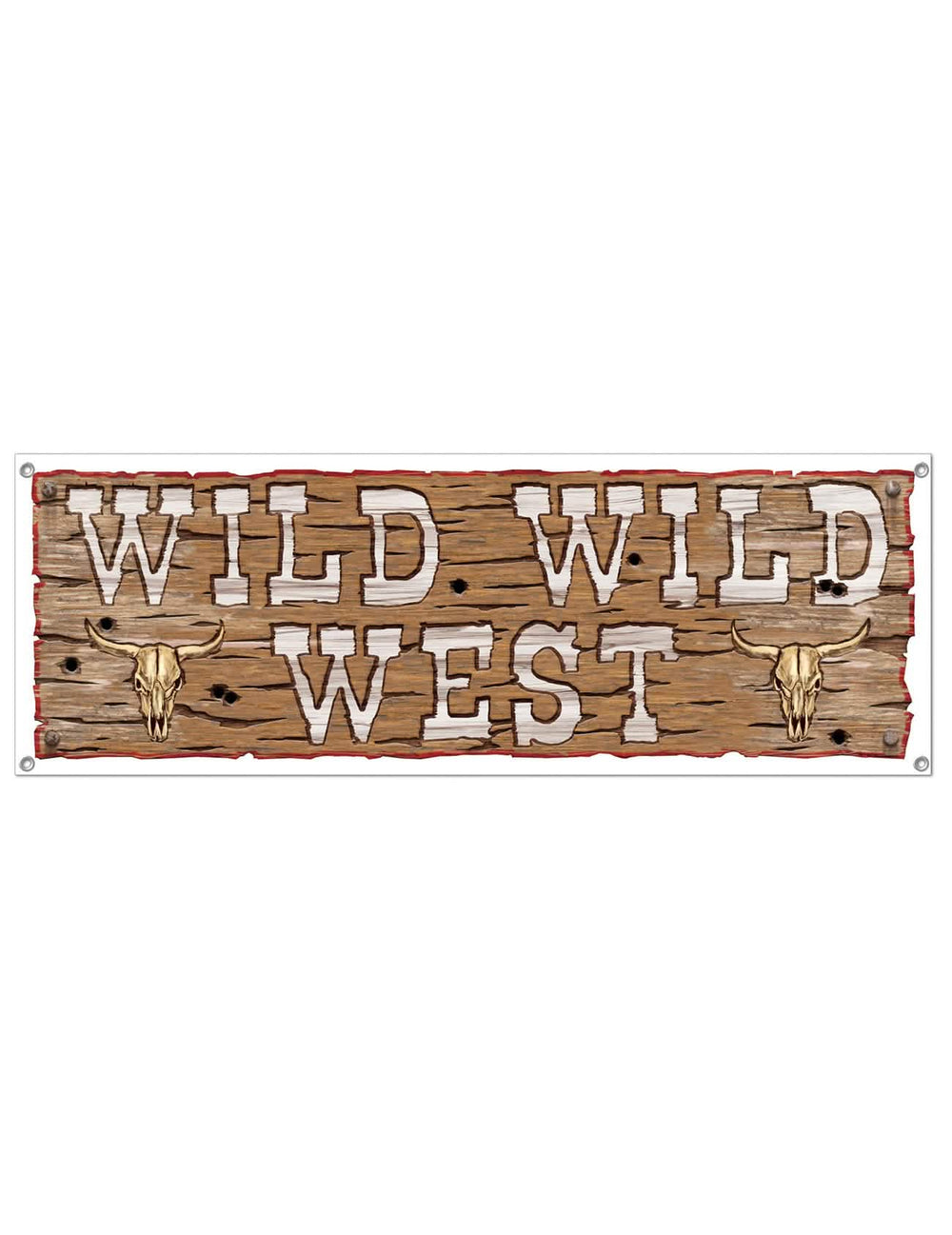 Plastični transparent Wild Wild West za zabavo z motivom lesa in bivoljih lobanj